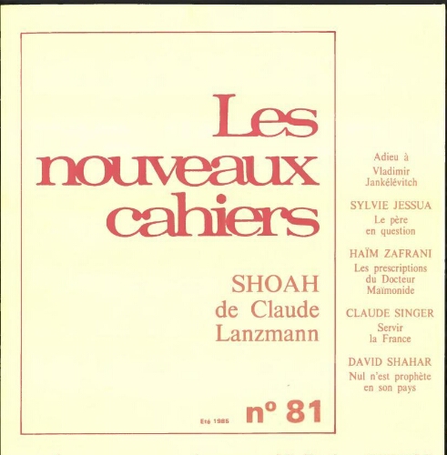 Les Nouveaux Cahiers N°081 (Eté 1985)